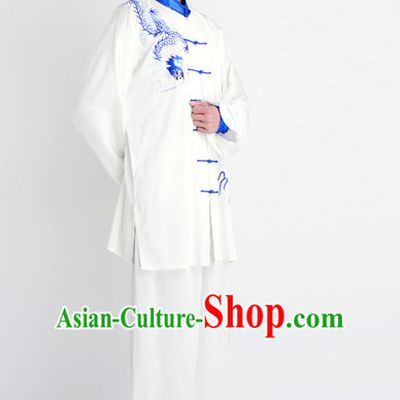 Chinese Traditional Style Martial Arts Summer Wear Kung Fu Embroidered Uniforms for Men Women Children