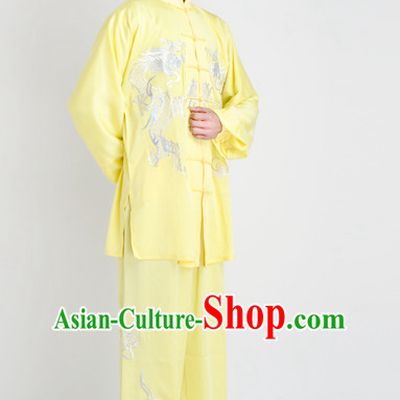 Chinese Traditional Style Martial Arts Summer Wear Kung Fu Embroidered Uniforms for Men Women Children