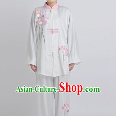 Chinese Traditional Style Martial Arts Summer Wear Kung Fu Embroidered Uniforms for Men Women Children