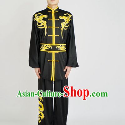 Chinese Traditional Style Martial Arts Summer Wear Kung Fu Embroidered Uniforms for Men Women Children