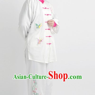 Chinese Traditional Style Martial Arts Summer Wear Kung Fu Embroidered Uniforms for Men Women Children