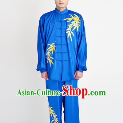 Chinese Traditional Style Martial Arts Summer Wear Kung Fu Embroidered Uniforms for Men Women Children