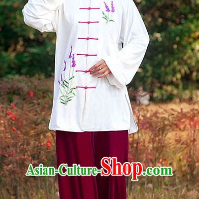 Top Tai Chi Pants Tai Chi Suit Apparel Suits Attire Robe Kung Fu Costume Chinese Kungfu Jacket Wear Dress Uniform Clothing Taijiquan Shaolin Chi Gong Taichi Suits for Men Women Kids