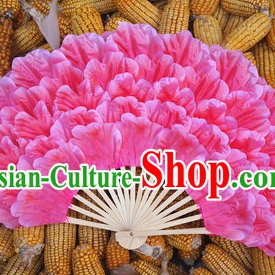 Peacock Shape Peony Flower Dance Fan