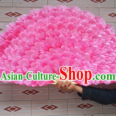 Eight Layers Peacock Spreading Its Bright Plumage Peony Flower Dance Fan