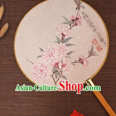 Chinese Traditional Classic Handmade Lotus Gong Shan Palace Fan Round Fan Mandarin Fan Dance Fan