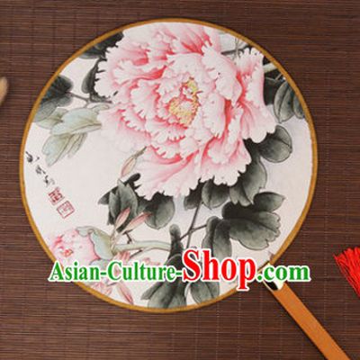 Ancient Chinese Classic Handmade Birds Palace Fan Round Fan Mandarin Fan Gong Shan Dance Fan