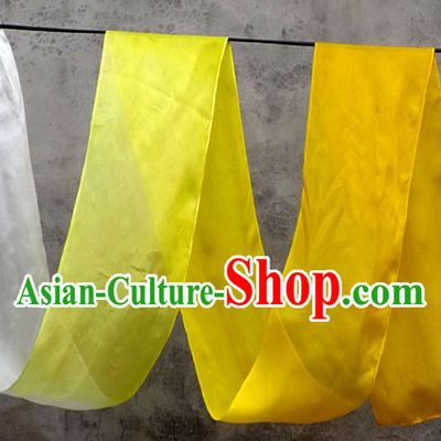 Top 3 Meters Pure Silk White to Yellow Color Changing Colr Change Dance Ribbon Dancing Ribbons