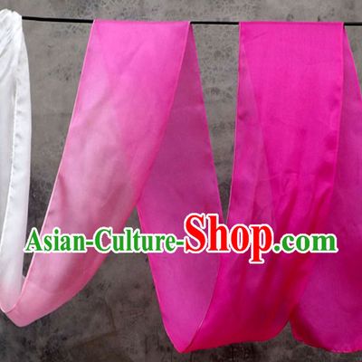 Top 3 Meters Pure Silk White to Pink Color Changing Colr Change Dance Ribbon Dancing Ribbons