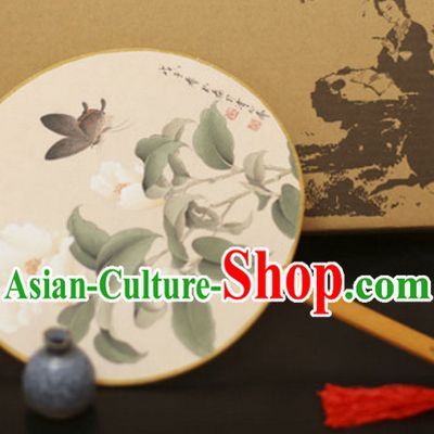 Chinese Traditional Handmade Gong Shan Palace Fan Round Fan Mandarin Fan Dance Fan