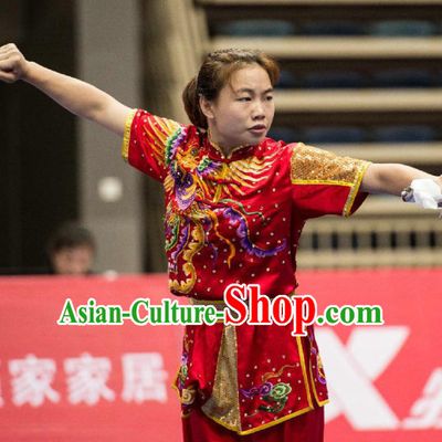 Top Kung Fu Competition Uniforms Pants Suit Taekwondo Apparel Karate Suits Attire Robe Championship Costume Chinese Kungfu Jacket Wear Dress Uniform Clothing Taijiquan Shaolin Chi Gong Taichi Suits for Men Women Kids