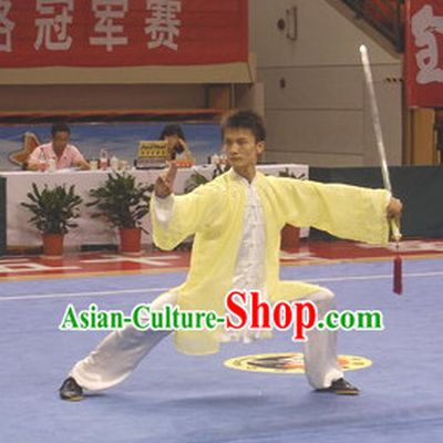 Top Kung Fu Competition Championship Uniforms Pants Suit Taekwondo Apparel Karate Suits Attire Robe Championship Costume Chinese Kungfu Jacket Wear Dress Uniform Clothing Taijiquan Shaolin Chi Gong Taichi Suits for Men Women Kids