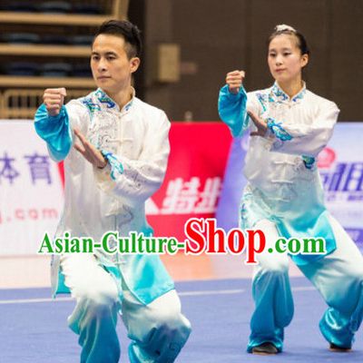Top Color Changing Kung Fu Competition Championship Uniforms Pants Suit Taekwondo Apparel Karate Suits Attire Robe Championship Costume Chinese Kungfu Jacket Wear Dress Uniform Clothing Taijiquan Shaolin Chi Gong Taichi Suits for Men Women Kids