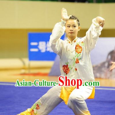 Top Color Transition Taiji Kung Fu Competition Championship Uniforms Pants Suit Taekwondo Apparel Karate Suits Attire Robe Championship Costume Chinese Kungfu Jacket Wear Dress Uniform Clothing Taijiquan Shaolin Chi Gong Taichi Suits for Men Women Kids