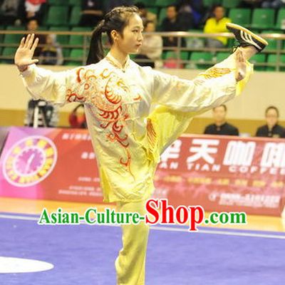 Top Taiji Kung Fu Competition Championship Uniforms Pants Suit Taekwondo Apparel Karate Suits Attire Robe Championship Costume Chinese Kungfu Jacket Wear Dress Uniform Clothing Taijiquan Shaolin Chi Gong Taichi Suits for Men Women Kids