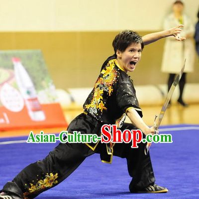 Top Kung Fu Competition Championship Uniforms Pants Suit Taekwondo Apparel Karate Suits Attire Robe Championship Costume Chinese Kungfu Jacket Wear Dress Uniform Clothing Taijiquan Shaolin Chi Gong Taichi Suits for Men Women Kids