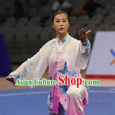 Top Kung Fu Competition Championship Uniforms Pants Suit Taekwondo Apparel Karate Suits Attire Robe Championship Costumes for Men Women Children