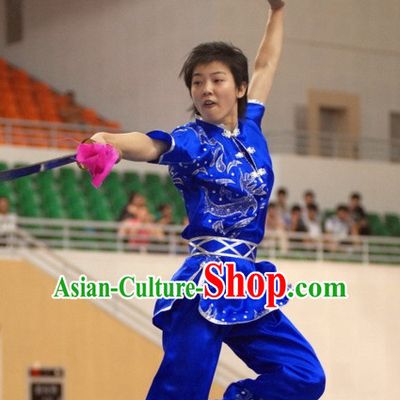 Top Kung Fu Competition Championship Uniforms Pants Suit Taekwondo Apparel Karate Suits Attire Robe Championship Costumes for Men Women Children