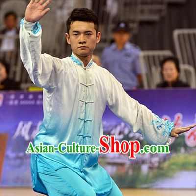 Top Kung Fu Competition Championship Uniforms Pants Suit Taekwondo Apparel Karate Suits Attire Robe Championship Costumes for Men Women Children