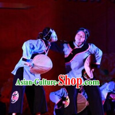 Chinese Grandmother and Fan Dancewear Costumes Dancer Costumes Girls Dance Costumes Chinese Dance Clothes Traditional Chinese Clothes