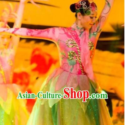 Chinese Classical Dancing Suits Dancewear Costumes Dancer Costumes Girls Dance Costumes Chinese Dance Clothes Traditional Chinese Clothes and Headwear Complete Set