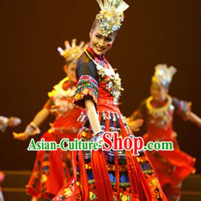 Chinese Traditional Ethnic Dance Dress Dancewear Costumes Dancer Costumes Dance Costumes Chinese Dance Clothes Traditional Chinese Clothes Complete Set for Women