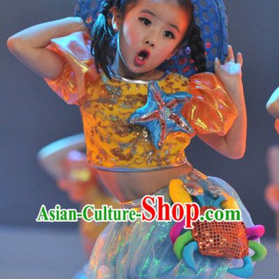 Chinese Traditional Stage Spring Dance Dress Dancewear Costumes Dancer Costumes Dance Costumes Chinese Dance Clothes Traditional Chinese Clothes Complete Set for Kids