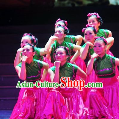 Chinese Stage Ethnic Dancing Dancewear Costumes Dancer Costumes Dance Costumes Chinese Dance Clothes Traditional Chinese Clothes Complete Set