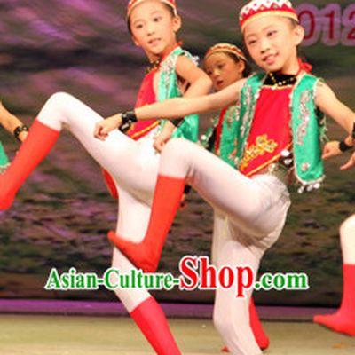 Chinese Xinjiang Stage Dancing Dancewear Costumes Dancer Costumes Dance Costumes Chinese Dance Clothes Traditional Chinese Clothes Complete Set for Women Kids
