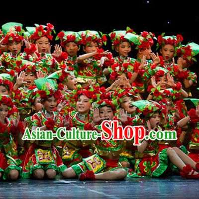 Chinese Ethnic Stage Dancing Dancewear Costumes Dancer Costumes Dance Costumes Chinese Dance Clothes Traditional Chinese Clothes Complete Set for Women Kids