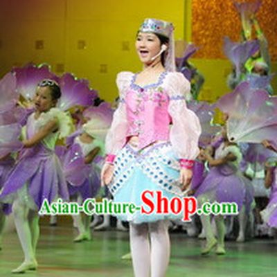 Chinese Stage Ethnic Dancing Dancewear Costumes Dancer Costumes Dance Costumes Chinese Dance Clothes Traditional Chinese Clothes Complete Set for Women Kids