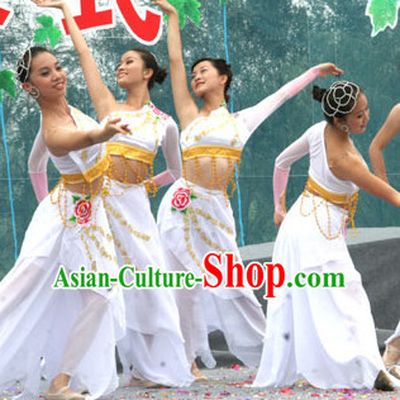 Chinese Stage Folk Dancing Dancewear Costumes Dancer Costumes Dance Costumes Chinese Dance Clothes Traditional Chinese Clothes Complete Set for Women Kids