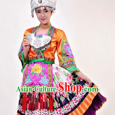Chinese Stage Ethnic Dancewear Costumes Dancer Costumes Dance Costumes Chinese Dance Clothes Traditional Chinese Clothes Complete Set for Women Children