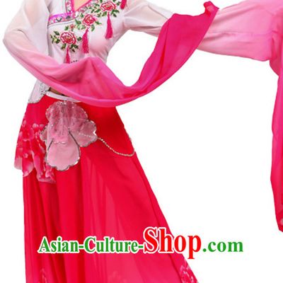 Chinese Traditional Stage Water Sleeve Dance Dancewear Costumes Dancer Costumes Dance Costumes Clothes and Headdress Complete Set for Children