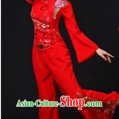 Chinese Traditional Stage Mandarin Dance Dancewear Costumes Dancer Costumes Dance Costumes Clothes and Headdress Complete Set for Women