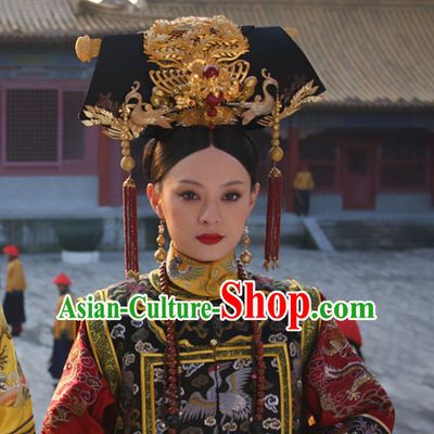 Chinese Qing Manchu Empress Phoenix Headwear Hair Accessories