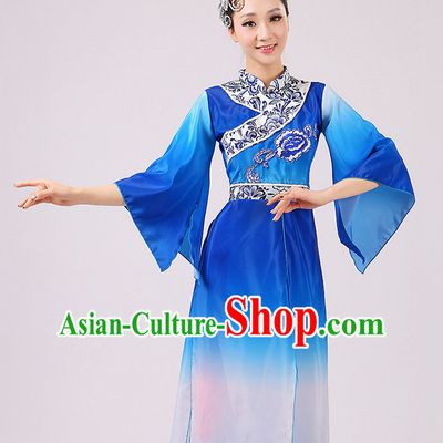 Chinese Traditional Stage Minority Ethnic Dance Dancewear Costumes Dancer Costumes Dance Costumes Clothes and Headdress Complete Set for Girls Ladies