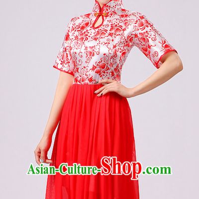 Chinese Traditional Stage Dance Dancewear Costumes Dancer Costumes Dance Costumes Clothes and Headdress Complete Set for Girls Ladies