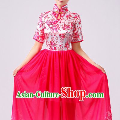 Chinese Traditional Stage Folk Dance Dancewear Costumes Dancer Costumes Dance Costumes Clothes and Headdress Complete Set for Girls Ladies