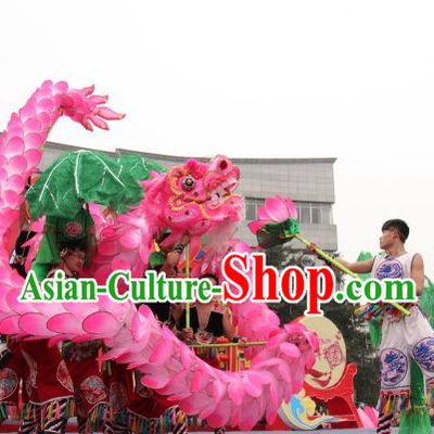 Most Beautiful Best Handmade Lotus Dragon Dance Costumes Complete Set