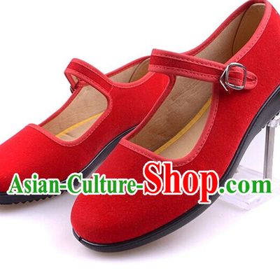 Top Red Chinese Traditional Tai Chi Shoes Kung Fu Shoes Martial Arts Shoes for Women
