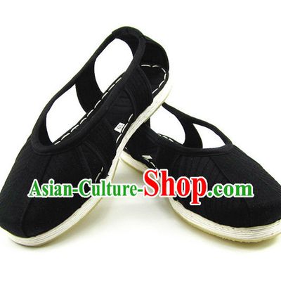 Top Chinese Classic Traditional Tai Chi Shoes Kung Fu Shoes Martial Arts Black Shaolin Shoes for Men