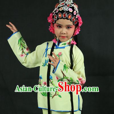 Chinese Traditional Opera Costumes and Headdress Complete Set for Kids