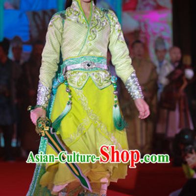 Chinese Ancient Princess Fighting Garment Costumes Complete Set for Women Girls