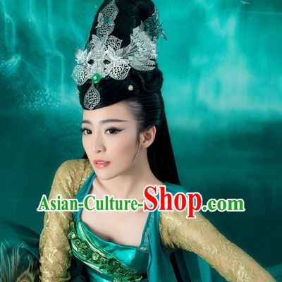 Chinese Classical Princess Silver Headwear Headwear and Long Wigs