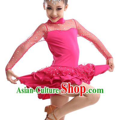 Chinese Modern Dance Costumes Complete Set for Kids Girls