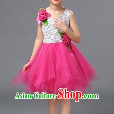 Chinese Primary School Students Dance Outfits Costumes Complete Set for Kids Girls