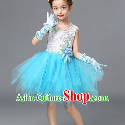 Chinese Primary School Students Dance Outfits Costumes Complete Set for Kids Girls