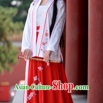Top Chinese Ming Dynasty Beauty Wedding Hanfu Clothing Chinese Hanfu Costume Hanfu Dress Ancient Chinese Costumes and Hair Jewelry Complete Set for Women Girls Children