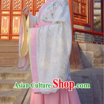 Top Chinese Han Dynasty Beauty Princess Hanfu Clothing Chinese Hanfu Costume Hanfu Dress Ancient Chinese Costumes and Hair Jewelry Complete Set for Women Girls Children